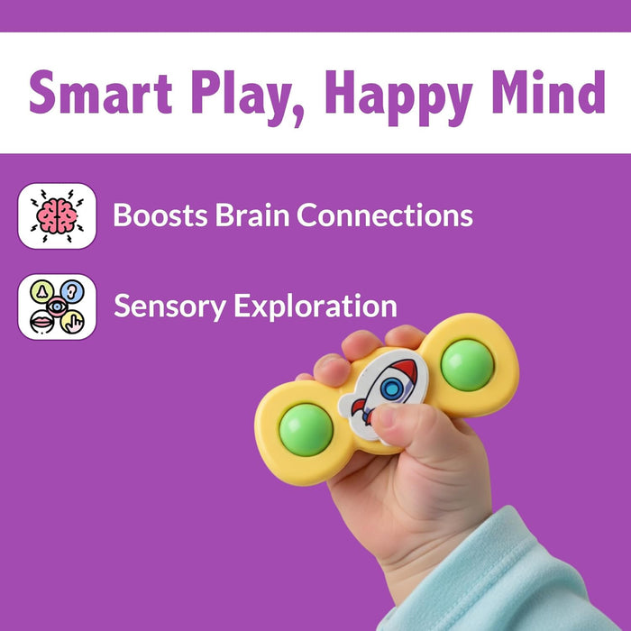 Colour Baby Spinner Toy Set – Suction Cup Sensory Spin Toys (3 Pc Set) by Your Brand
