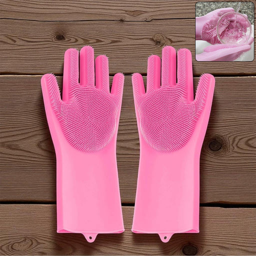 Reusable Silicone Cleaning Brush Scrubber Gloves (Multicolor) by Your Brand