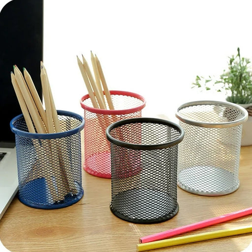 Metal Mesh Pen Holder for Desk (1 Pc): Pen Stand, Pencil Organizer, Stationery by Your Brand