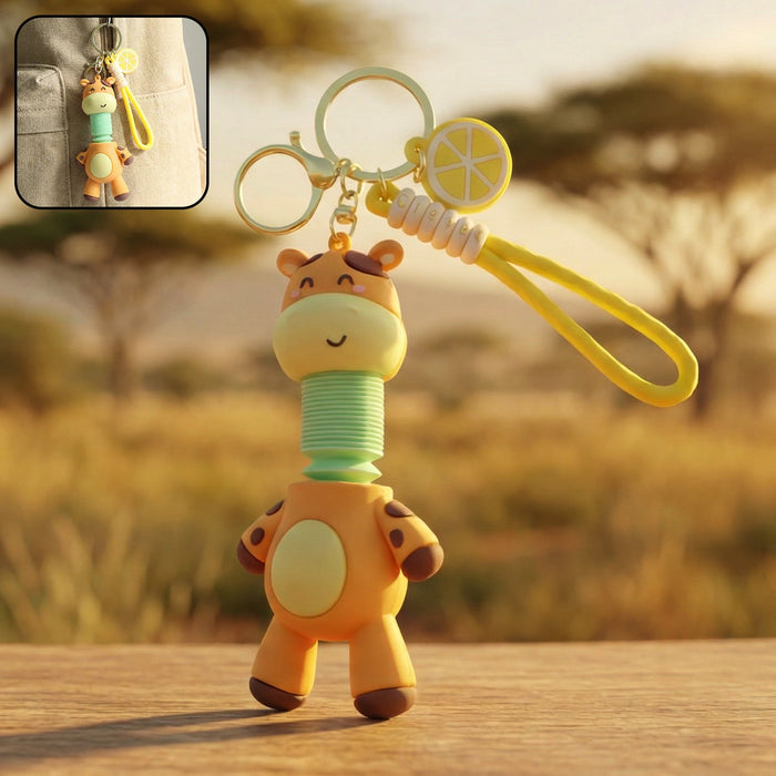 Cute Giraffe Cartoon Keychain (1 Pc) by Your Brand