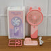 Portable USB Rechargeable Mini Fan with LED Light (1 Set) by Your Brand