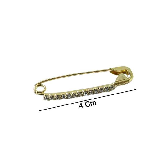 Decorative Golden Safety Pin Brooch Set (12 Pc Set)