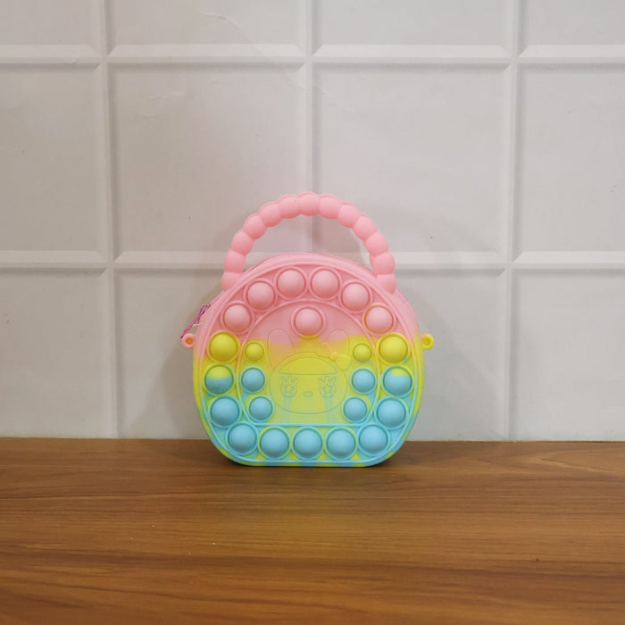 Rainbow Round Silicone Pop It Coin Purse (1 Pc) by Your Brand