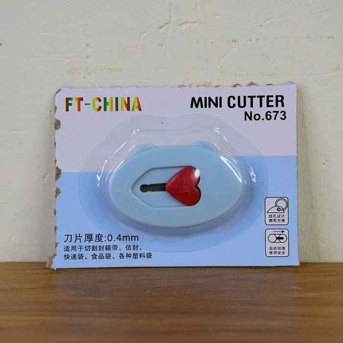 Mini Utility Cutter / Knife with Heart-Shaped Safety Lock (1 Pc) by Your Brand