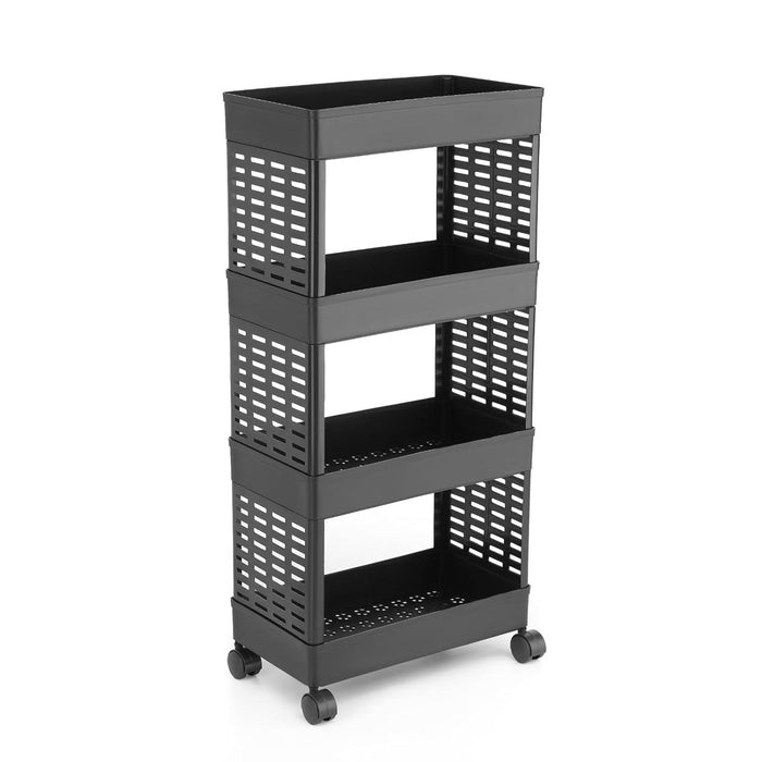 4-Layer Plastic Storage Rack with Wheels by Your Brand
