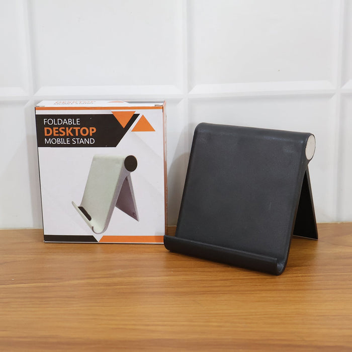 Plastic Foldable Desktop Mobile Stand (1 Pc / Black) by Your Brand