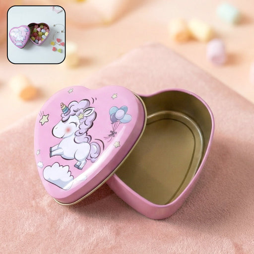 Heart Shaped Unicorn Printed Multipurpose Storage Box (1 Pc) by Your Brand