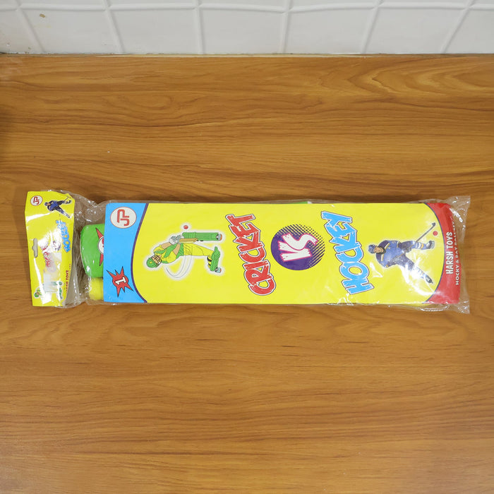 Combo of Light Weight Plastic Bat, Ball & Hockey for Kids, Boys, Indoor, Outdoor Play