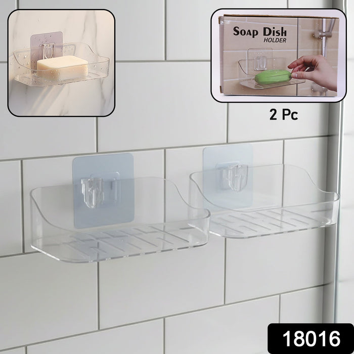 Wall-Mounted Transparent Soap Dish Holder Set by Your Brand