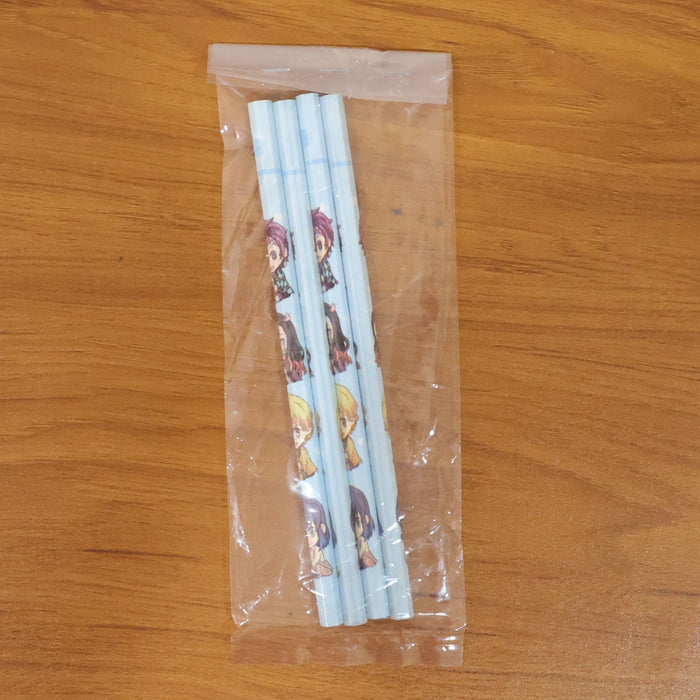 Cartoon Printed Pencil Set for Kids – Cute School Writing Pencils (4 Pc) by Your Brand