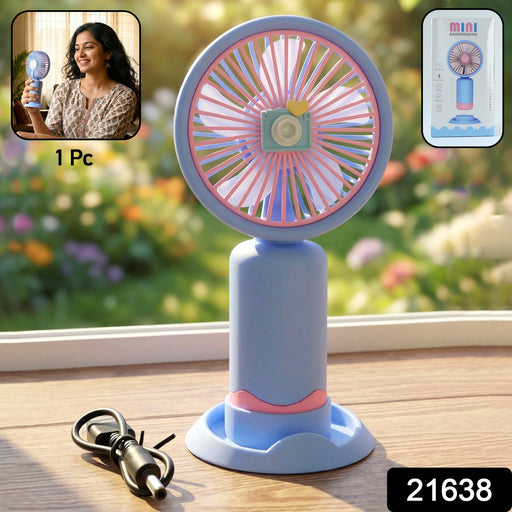 Dual-Use Rechargeable Mini Handheld & Table Fan (1 Pc) by Your Brand