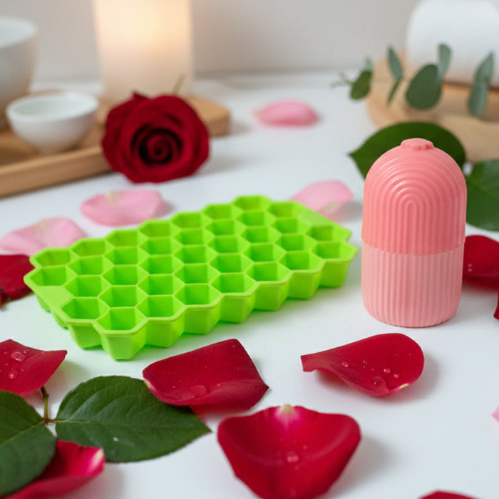 Face Icer Roller with Honeycomb Ice Tray (2 Pc )