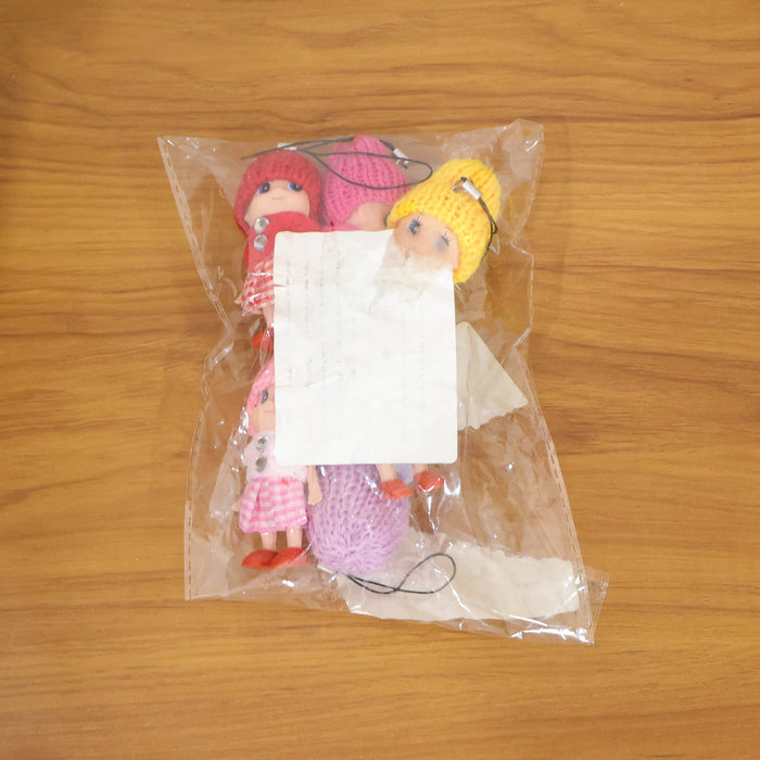 Cute Mini Doll Hanging Keychain Set (6 Pc Mix Color) by Your Brand