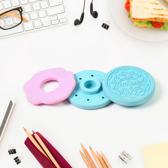 Biscuit Shape Eraser Unique Designs & Patterns (1 Pc) by Your Brand