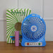 Portable Rechargeable Mini Table Fan With LED Light And Battery (1 Pc) by Your Brand