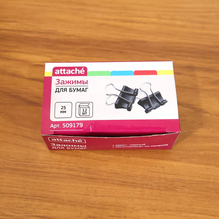 25mm Black Binder Clips (12 Pc) by Your Brand