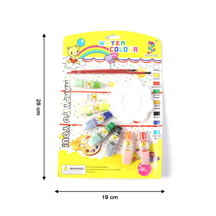 Watercolor Paint Set with 8 Vibrant Colors, Brushes, and Palette by Your Brand