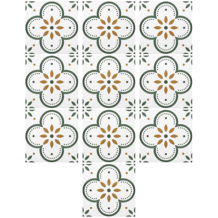 Peel & Stick 8×8 Inch Floor Tiles for Kitchen & Bathroom (10 Pc Set)