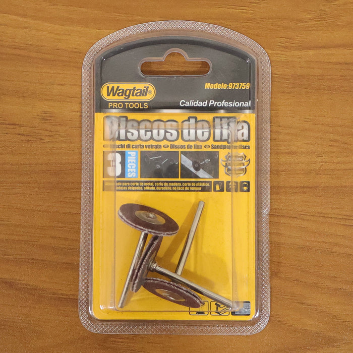 Wagtail Mini Rotary Tool Grinding Wheel Disc Set with Metal Shank (3 Pc Set) by Your Brand