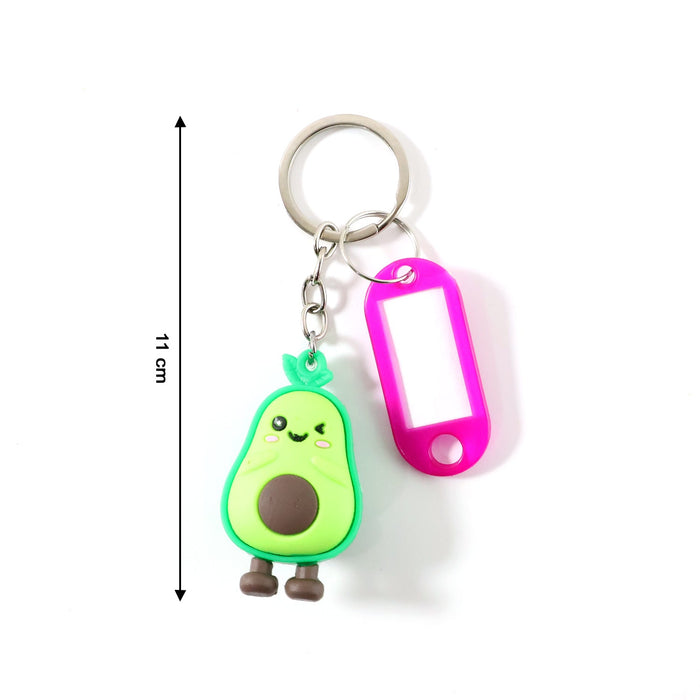 Cute Cartoon Character Keychain with Label Tag Holder (1 Pc) by Your Brand