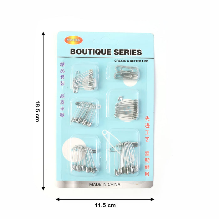 Multipurpose Metal Safety Pin Assortment Set by Your Brand