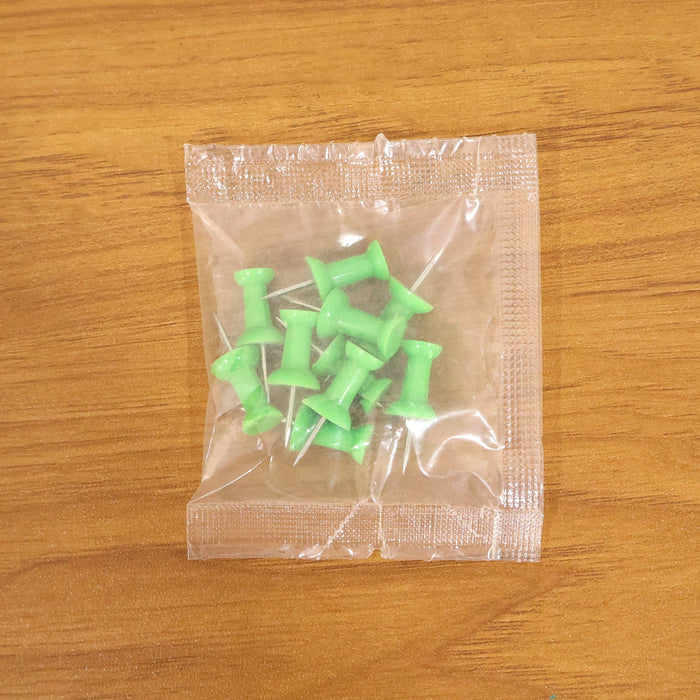 Green Plastic Push Pins Thumb Tacks for Notice Board (10 Pc) by Your Brand