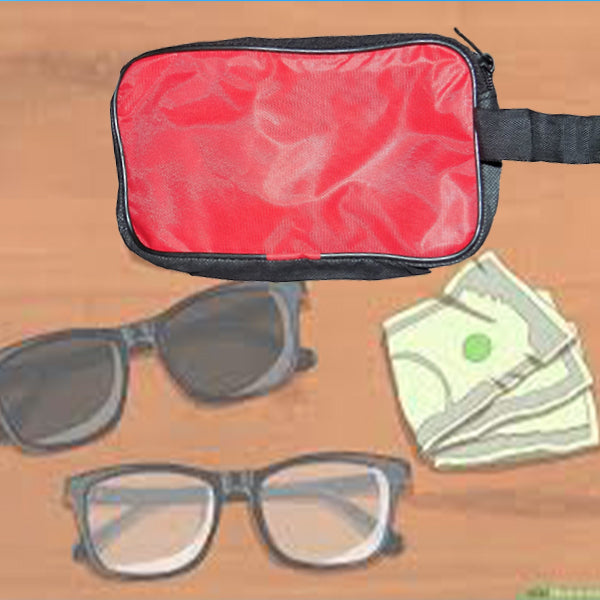 Portable Travel Hand Pouch / Shaving Kit Bag for Multipurpose Use (Red) by Your Brand