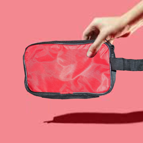 Portable Travel Hand Pouch / Shaving Kit Bag for Multipurpose Use (Red) by Your Brand