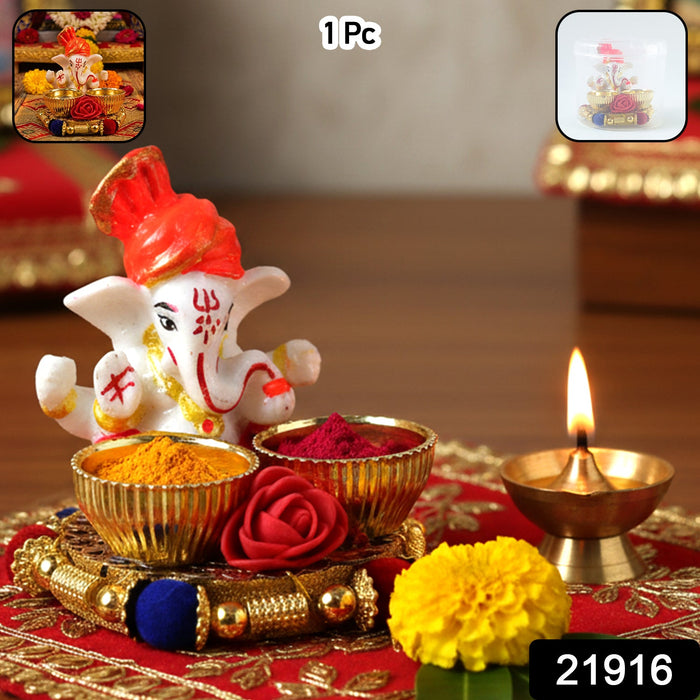 Decorative Lord Ganesha Pooja Thali Set (1 Pc) by Your Brand