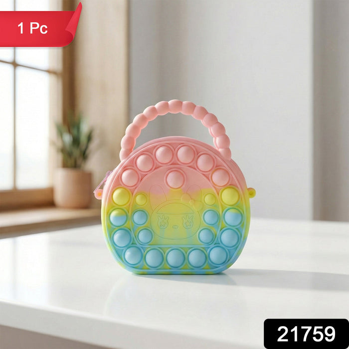 Rainbow Round Silicone Pop It Coin Purse (1 Pc) by Your Brand