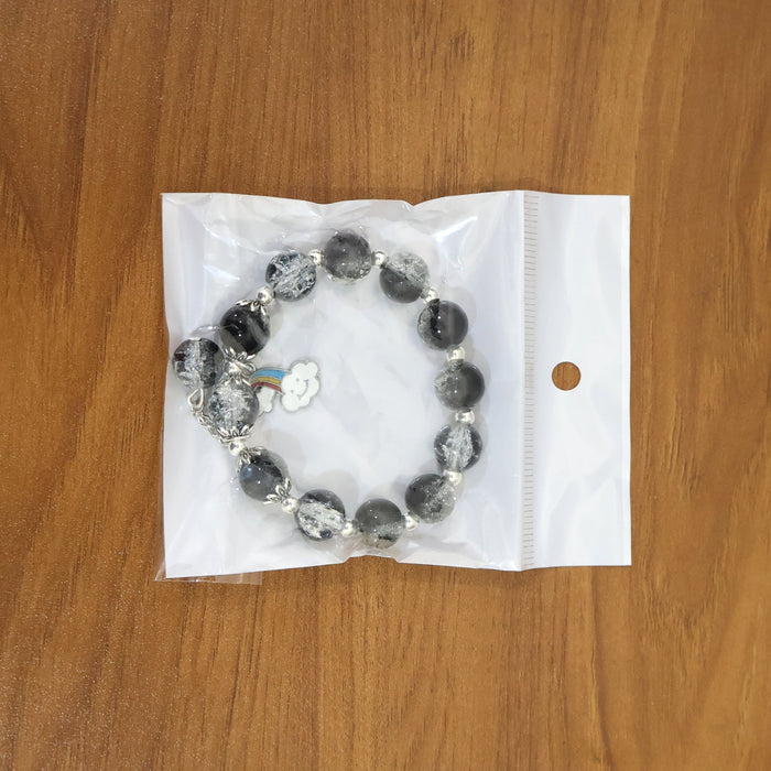 Elegant Black & Crystal Beaded Charm Bracelet by Your Brand
