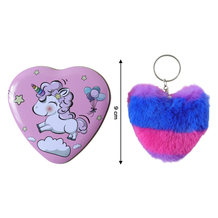 Heart Shape Gift Box & Plush Keychain (2 Pc) by Your Brand