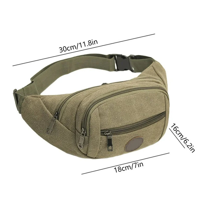 Stylish Canvas Waist Bag for Men & Women (1 Pc) by Your Brand