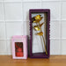Heart Love Decorative Showpiece with Golden Rose Flower Gift Set (2 Pc) by Your Brand