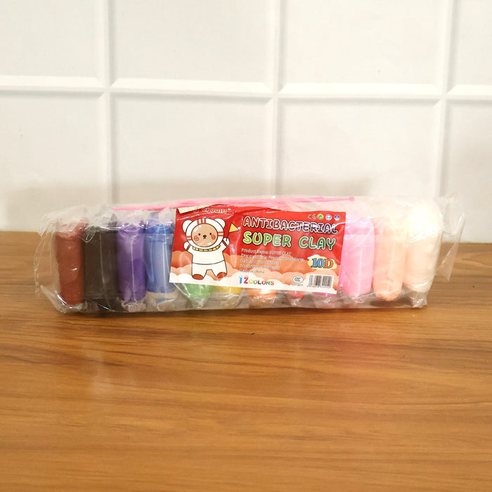 Kids 12 Color Antibacterial Super Clay Set for Creative Play (1 Set) by Your Brand
