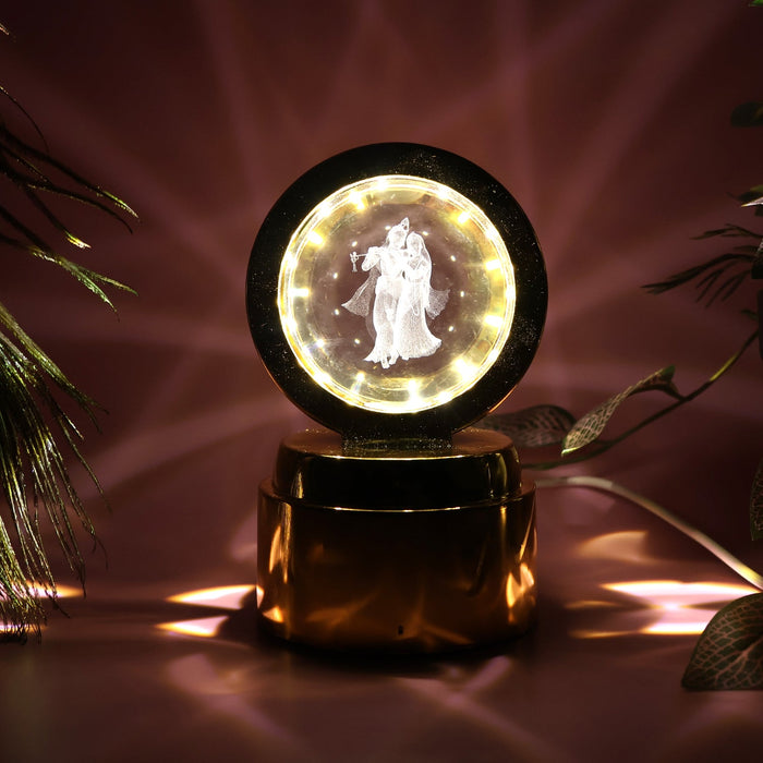 Radhe Krishna Crystal Ball Night Light – 1 Pc by Your Brand