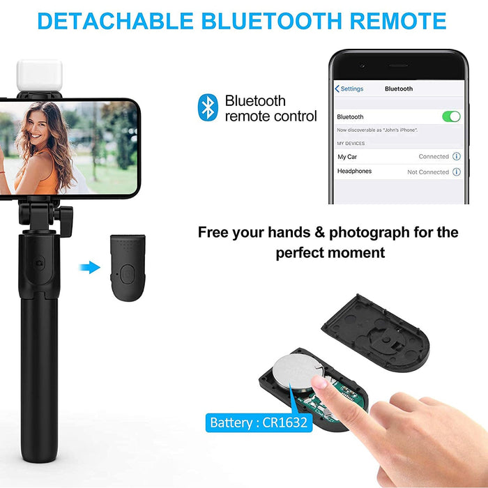 3 in 1 Wired Selfie Stick with Extendable Handle (70 Cm Long) by Your Brand