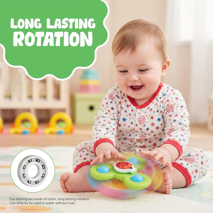 Colour Baby Spinner Toy Set – Suction Cup Sensory Spin Toys (3 Pc Set) by Your Brand