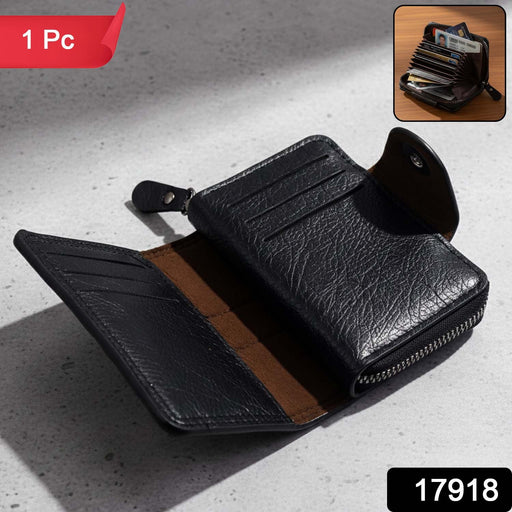 Premium Black Zip-Around Card Holder Wallet (1 Pc) by Your Brand