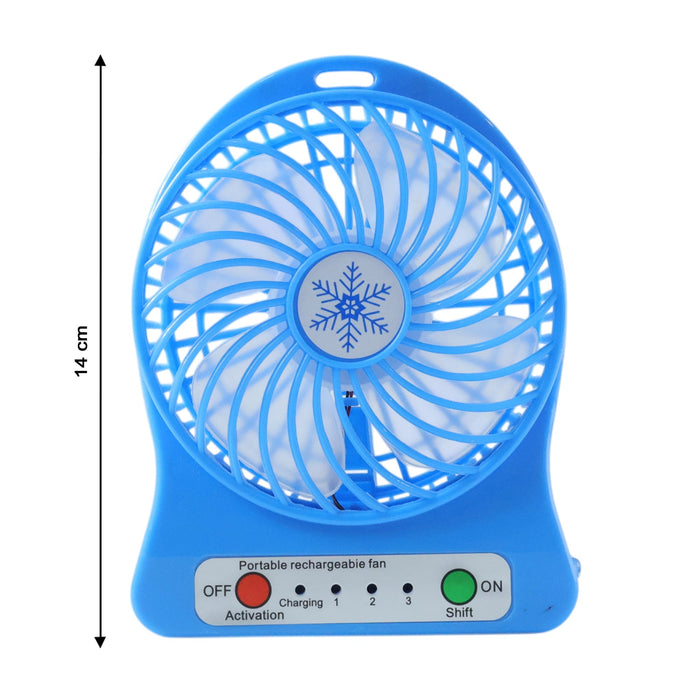 Portable Rechargeable Mini Table Fan With LED Light And Battery (1 Pc) by Your Brand