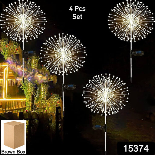 Colorful Multi Led Outdoor Solar Garden Lights (4 Pcs Set) by Your Brand