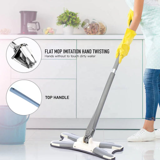 Adjustable 360° Flat Hand Mop: Floors, Walls, Ceilings (Easy Squeeze) by Your Brand