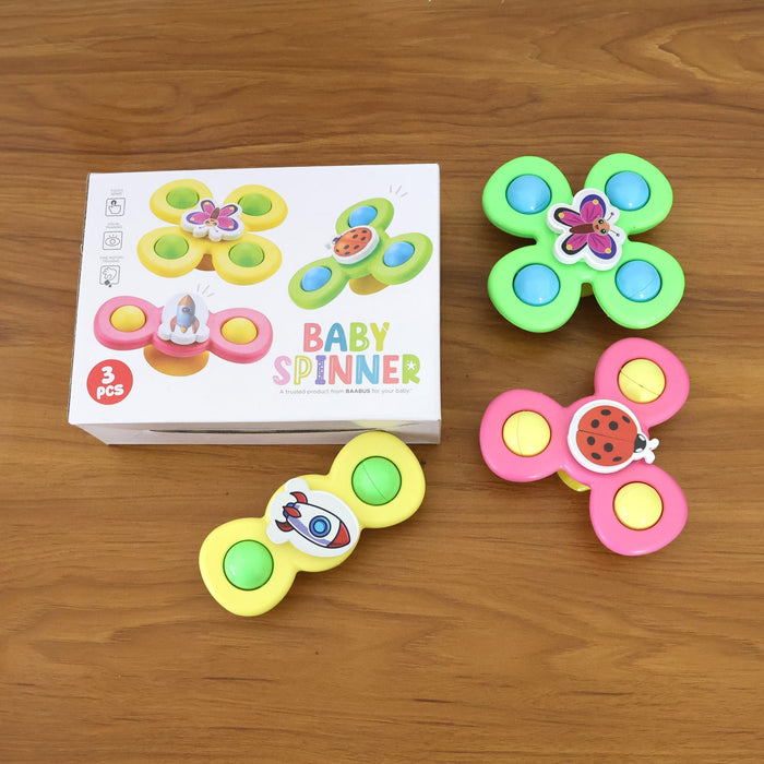 Colour Baby Spinner Toy Set – Suction Cup Sensory Spin Toys (3 Pc Set) by Your Brand
