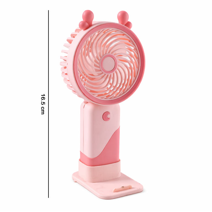 Portable USB Rechargeable Mini Fan with LED Light (1 Set) by Your Brand