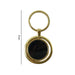 Gold Plated Keychain with Black Round Pendant Rotating (1 Pc) by Your Brand