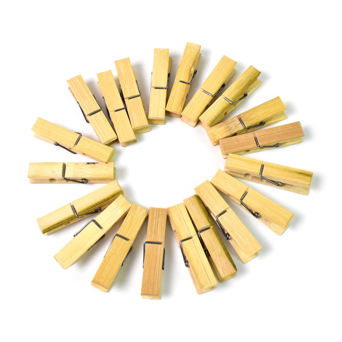 Heavy Duty Bamboo Wooden Cloth Clips / Pegs (20 Pcs Set) by Your Brand