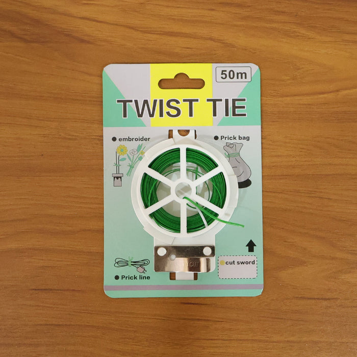 Reusable Green Twist Tie Roll (50 Meter Length) by Your Brand