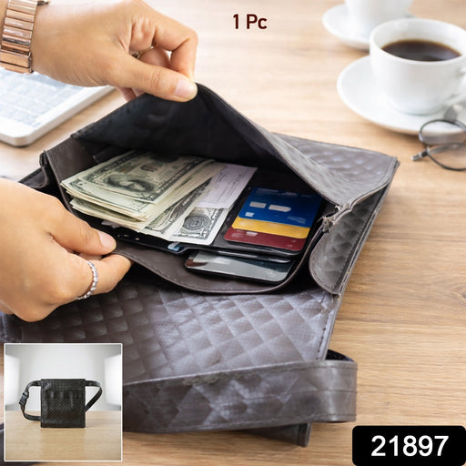 Men's & Women's Quilted Crossbody Sling Bag with Adjustable Strap (1 Pc) by Your Brand