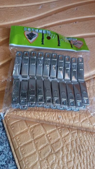 Cloth Drying Pins Stainless Steel Cloth Clips (20 Pcs Set) by Your Brand
