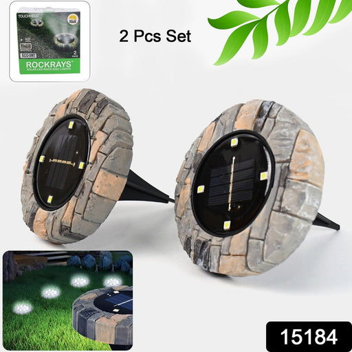 Disk Lights Slate – Heavy Duty Outdoor Solar Pathway Lights – 4 LED (2 Pc) by Your Brand